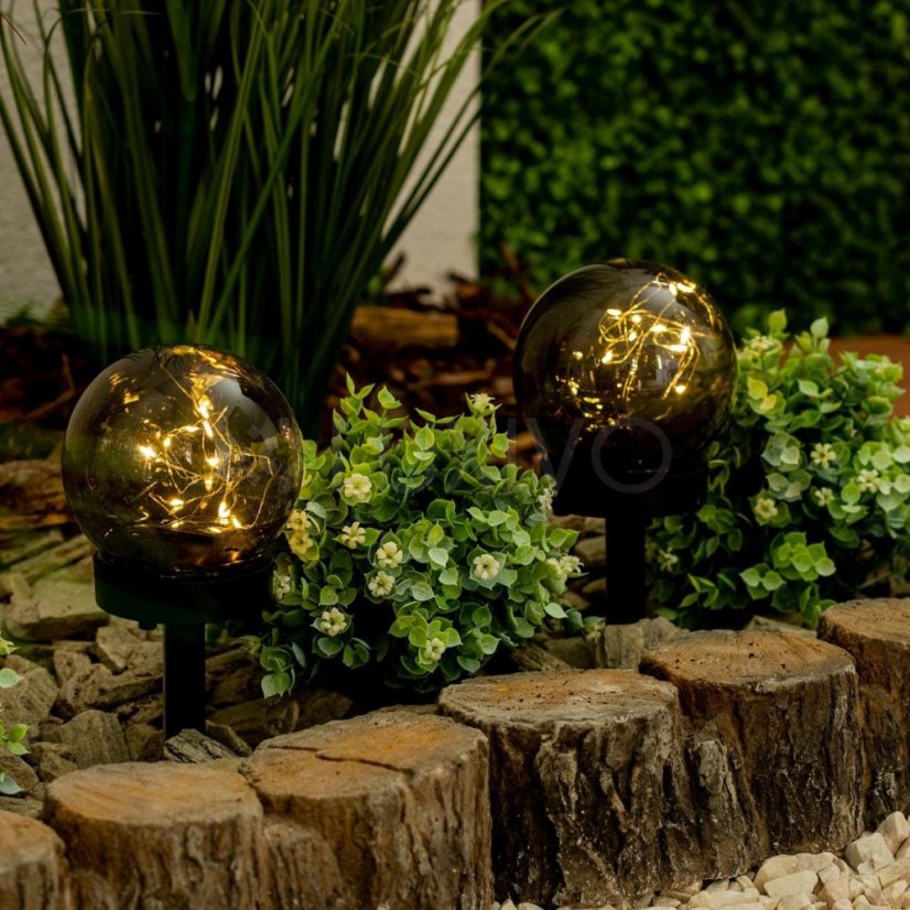 LED solárne záhradné svietidlo 3000K IP44 10cm poháňaná dekoratívna guľa GLORIS LUMILED
