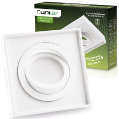 Svietidlo HALOGEN TUBA SPOT na zapustenú montáž Pohyblivé svietidlo Midi GU10 Lumiled Square White 20mm