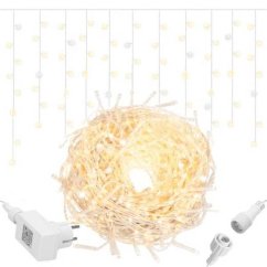 Vianočná led svetelná záclona vonkajšia flash - 1500led - 60m teplá biela / studená biela
