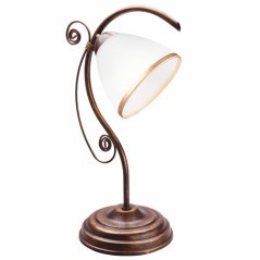 RETRO E27 Biela drevená klasická stolová lampa LN-1.51 Lamkur