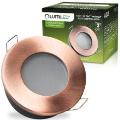 Svietidlo halogénové zapustené zapustené LED MR16 okrúhle medené AQUS Lumiled