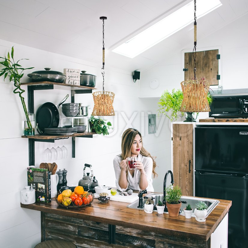 VARBERG IL MIO stropné polguľové závesné svietidlo v boho štýle z ocele + kábel 1x E27 GOLDLUX (Polux)