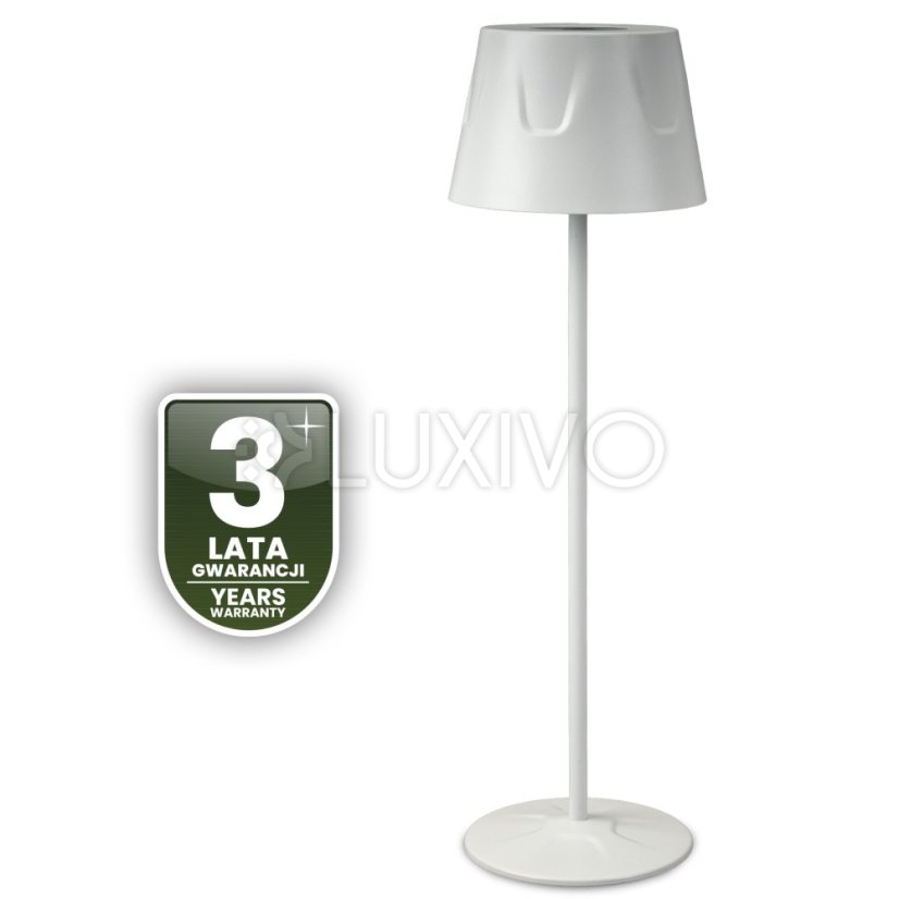 Záhradná LED stojaca dekoratívna stolová nočná USB stmievateľná dotyková biela FIORA LUMILED