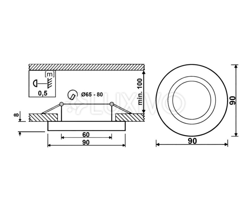 LED GU10 MR16 pevné okrúhle halogénové stropné svietidlo Ariel transparentné