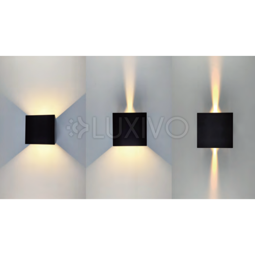 Záhradné svietidlo LED nástenné svietidlo G9 vonkajšie svietidlo Čierna horná/dolná časť s nastaviteľným uhlom osvetlenia Kira