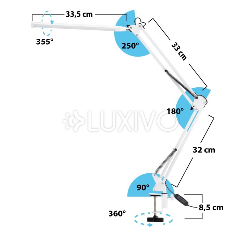 Stolová kresliarska LED lampa 8W CCT USB stmievateľná COSMI čierna Lumiled