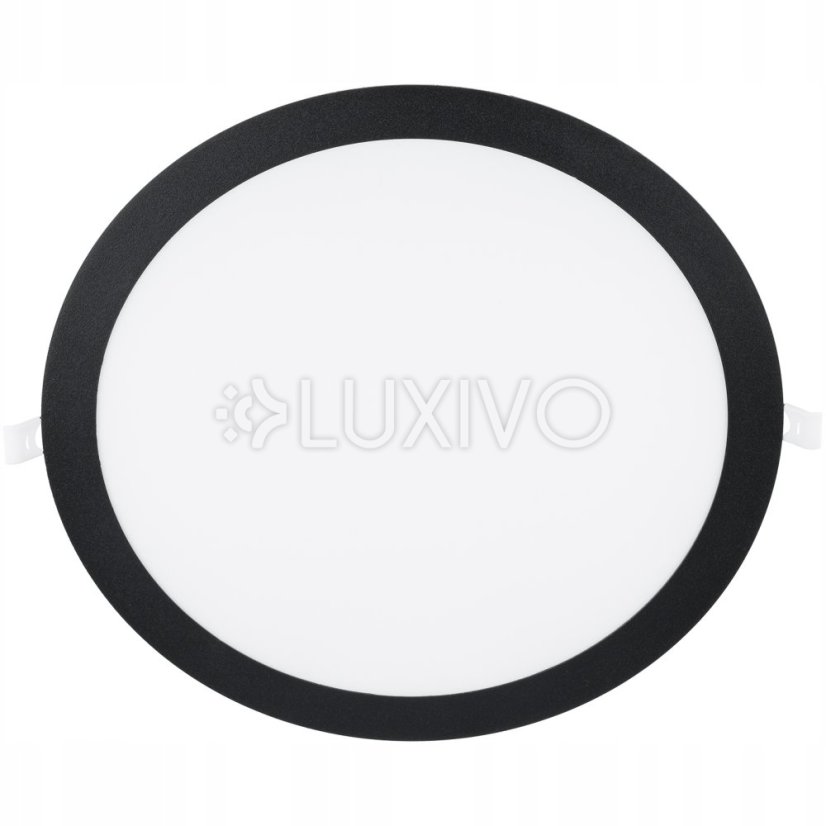 Plafond LED panel 24W 4000K 1920lm 29cm Round Flush Mount Black ECOLIGHT