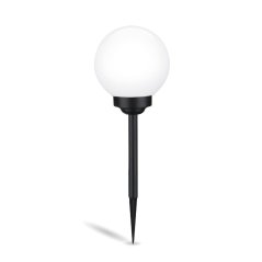 Solárna záhradná LED lampa ATRIS zapichovacia zemná biela guľa 15cm RGB LUMILED