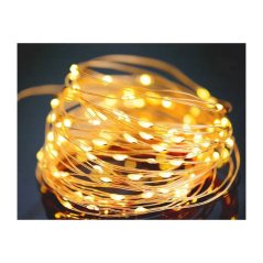 Solárna záhradná girlanda okrasná svetelná reťaz 100 LED diód teplej farby