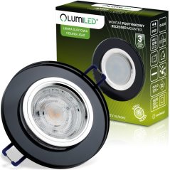 LED GU10 MR16 pevné okrúhle halogénové stropné svietidlo Ariel čierne
