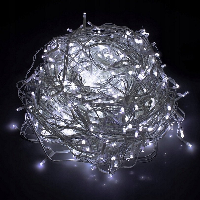 Vianočná led svetelná záclona vonkajšia - programy - časovač + diaľkový ovládač - 1500led - 60m studená biela