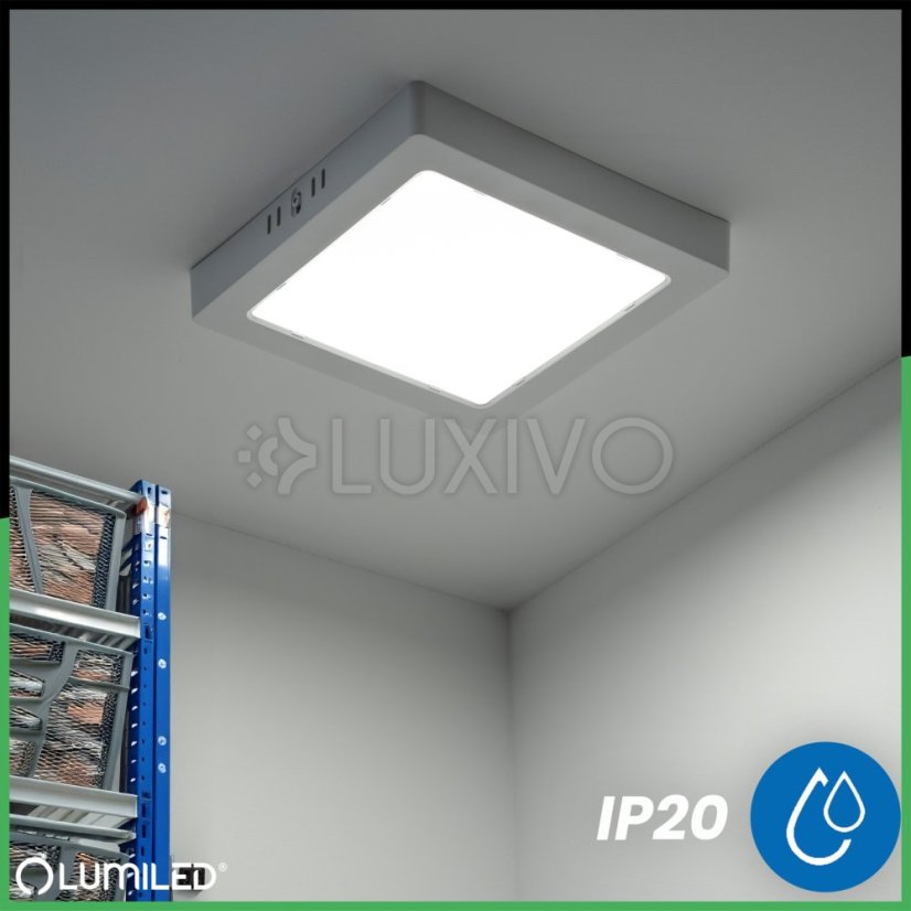 Stropné svietidlo LED s povrchovou montážou 18W Square 4000K GLOW White LUMILED