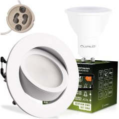 Zapustené halogénové svietidlo stropné okrúhle pohyblivé TRIX 3v1 GU10 6W 3000K biela matná LUMILED