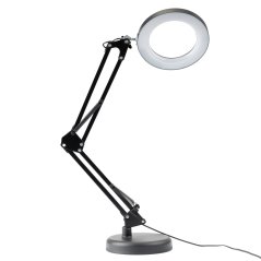 LED stolová lampa 8W CCT kresliarska stolová 3x zväčšovacie sklo lupa LUCA 2 čierna LUMILED