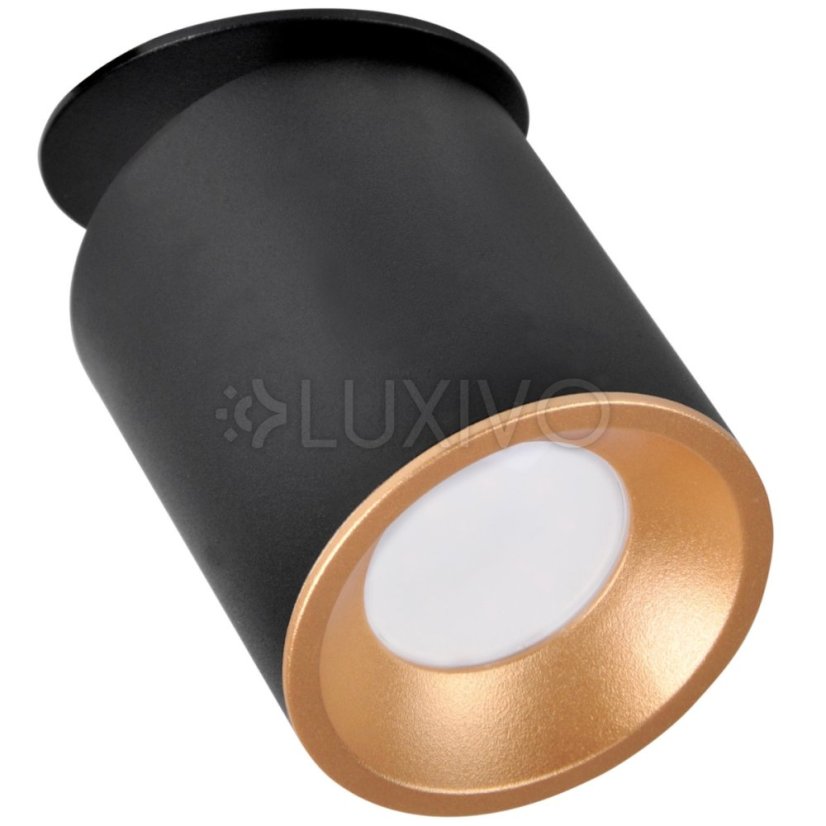 Podhľadové svietidlo HARON GU10 Tuba Spot Moving Round Black and Gold GOLDLUX