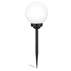 Solárna záhradná lampa LED ATRIS zapichovacia zemná biela guľa 20cm RGB LUMILED