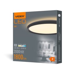LED stropné svietidlo na povrchovú montáž 18W 2000lm 4000K neutrálna čierna Videx