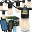 Solárna záhradná girlanda 40x LED dekoratívne žiarovky 20m 2700K teplá s diaľkovým ovládaním SOLENA LUMILED