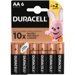 Duracell Basic AA alkalické batérie LR6 MN1500 1,5V blister 6ks