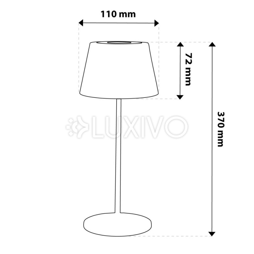 Stojacia záhradná lampa LED dekoratívna stolová nočná USB stmievateľná dotyková čierna FIORA LUMILED