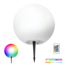 Solárna záhradná lampa LED 3000K + RGB zapichovacia povrchová dekoratívna guľa kolík 40cm KOBI