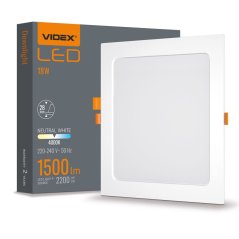LED panel Zapustené vstavané svietidlo 18W 2200lm 4000K Neutrálna biela Videx