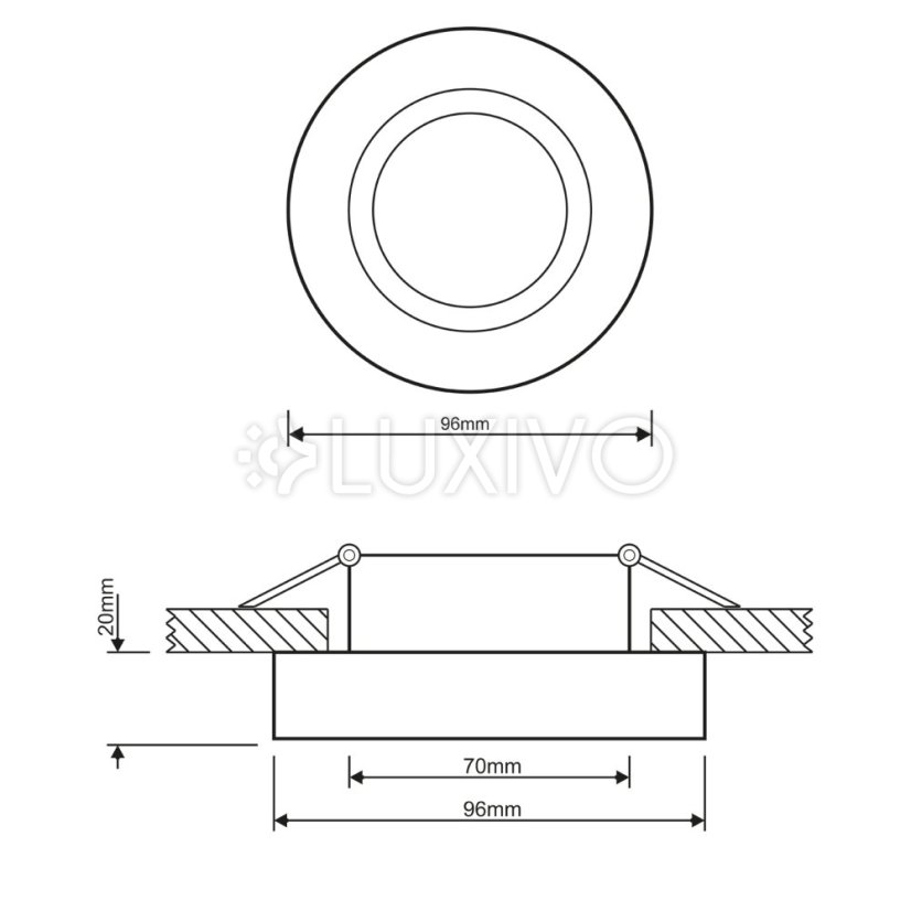 Svietidlo HALOGEN TUBA SPOT na zapustenú montáž Midi GU10 Lumiled Round Black 20mm