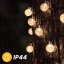 Solárne záhradné girlandy Solárne svetlá 100x LED žiarovka Balkónové gule 16m 3000K GALLA3 LUMILED