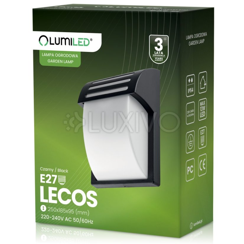 LED fasádna nástenná lampa - E27 - 25cm LECOS LUMILED