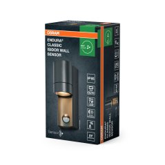 Vonkajšie nástenné svietidlo GU10 sivé IP65 so senzorom pohybu a súmraku Endura Osram