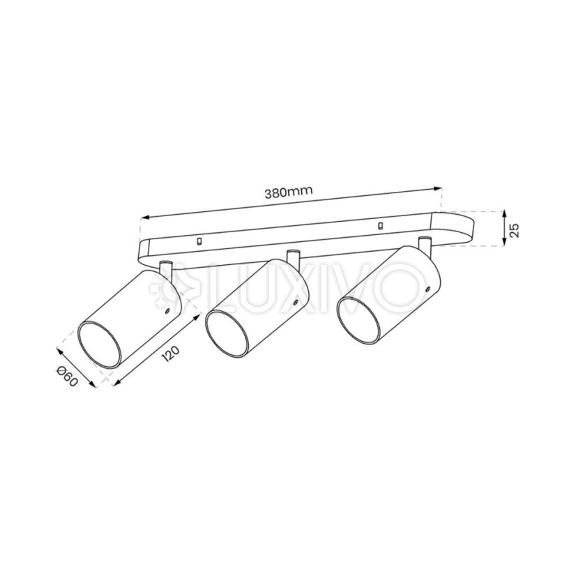 Nástenné svietidlo Spot Ricky Povrchová montáž 3xGU10 MILAGRO