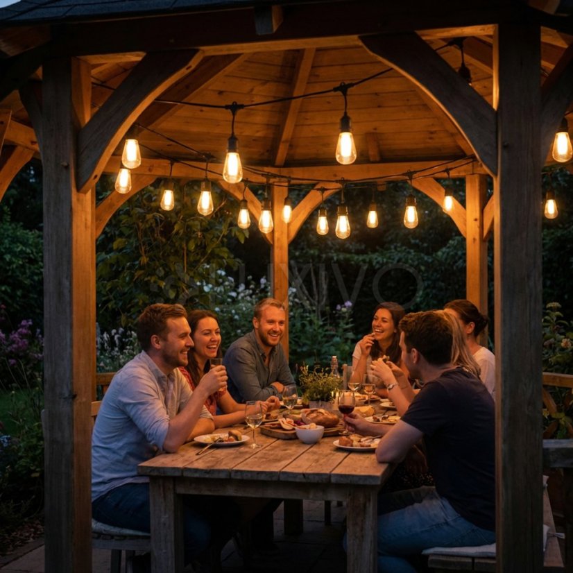 Solárna záhradná girlanda 15x LED plameň dekoratívne svetielka 15m 1800K teplá FLAME LUMILED