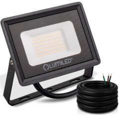 LED reflektor ZONER 50W 5000lm 4000K IP65 čierny LUMILED