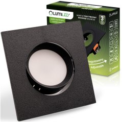 Halogénové svietidlo na zapustenú montáž Pohyblivé štvorcové čierne GU10 MR16 VENTUS Lumiled