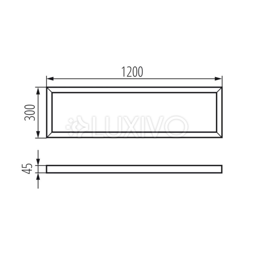 Montážny rámik na LED panely 120x30 nadstropný obdĺžnikový biely ADTR KANLUX