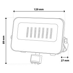 LED reflektor TRINOX 20W 2000lm CCT IP65 sivý so senzorom pohybu a súmraku LUMILED
