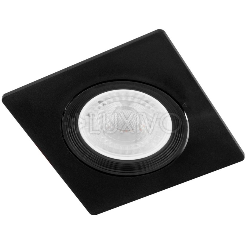 Halogénové svietidlo na zapustenú montáž Pohyblivé štvorcové čierne GU10 MR16 VENTUS Lumiled