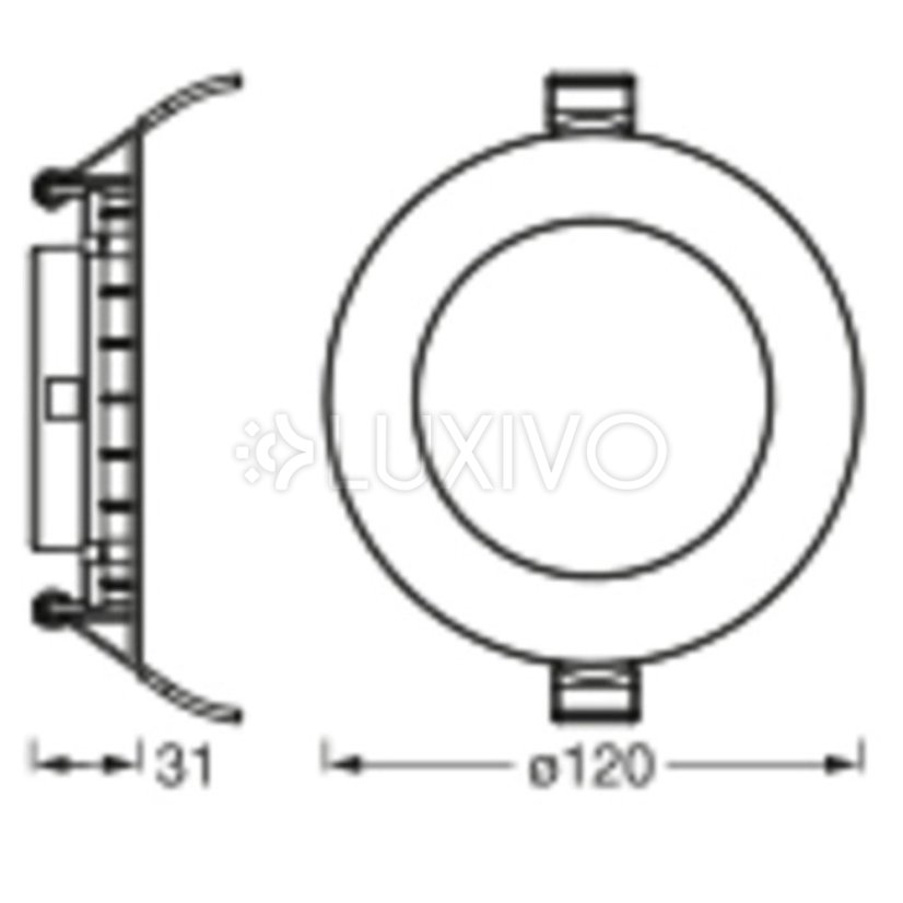 3x svietidlo stropné zapustené halogénové LED bodové okrúhle 8W 550lm 3000K teplá biela Downlight Osram