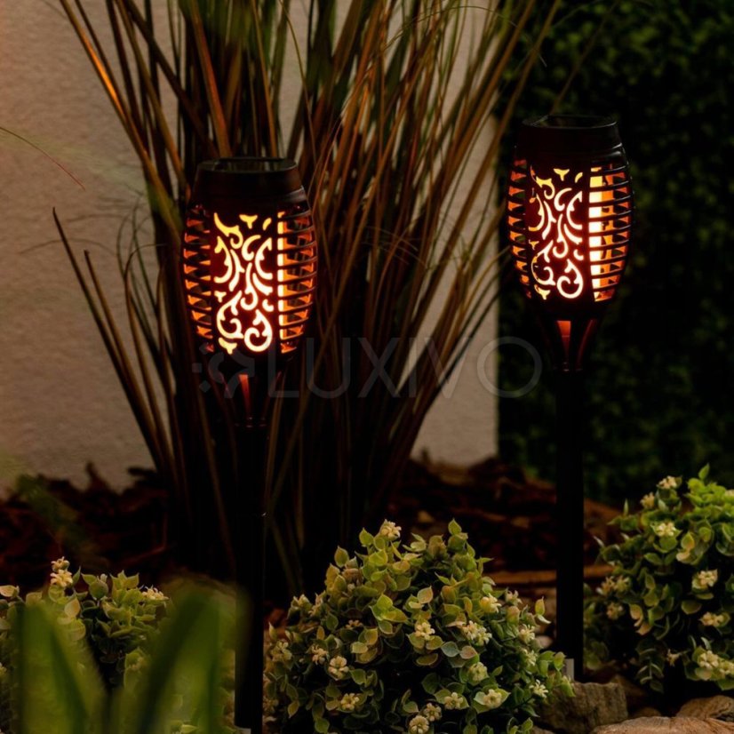 LED IGNIS Solárne záhradné svietidlo s efektom plameňa 50 cm LUMILED