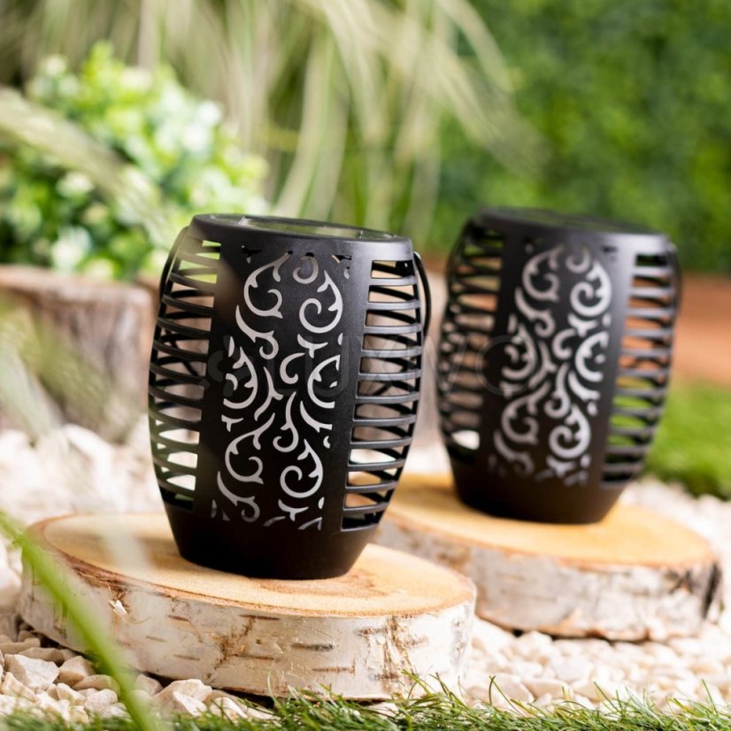 LED solárne záhradné závesné svietidlo IGNIS Flame IP44 1800K LUMILED