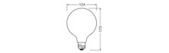 LED žiarovka G125 E27 24W = 200W 3452lm 3000K teplá 320° Value Class Ledvance
