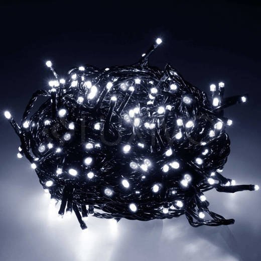 Vianočná led svetelná reťaz vonkajšia + programator - 1000led - 50m studená biela