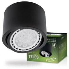 Povrchová montáž HALOGEN SPOT TUBA Movable GU10 AR111 Round Black 100mm TELES LUMILED