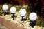 LED záhradná lampa na solárny pohon WHITE BALL 10cm GOLDLUX (Polux)