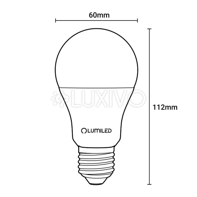 LED žiarovka E27 A60 10W = 75W 1055lm 3000K Warm 260° LUMILED