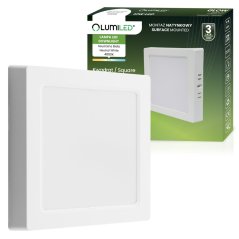 Stropné svietidlo LED s povrchovou montážou 12W Square 4000K GLOW White LUMILED
