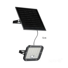 LED solárny vonkajší záhradný reflektor 10W 1500lm 4000K neutrálna 120° so senzorom pohybu a súmraku IP65 čierny MHCS Kobi