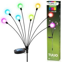 Solárna záhradná lampa LED TULIO RGB LUMILED