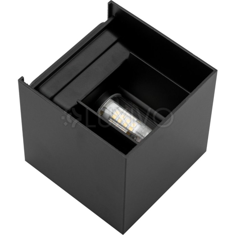 Záhradné svietidlo LED nástenné svietidlo G9 vonkajšie svietidlo Čierna horná/dolná časť s nastaviteľným uhlom osvetlenia Kira