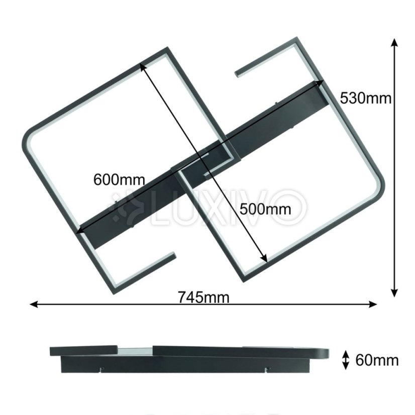 LED stropné svietidlo Plafond Luster SALEM 48W 4000K 4100lm